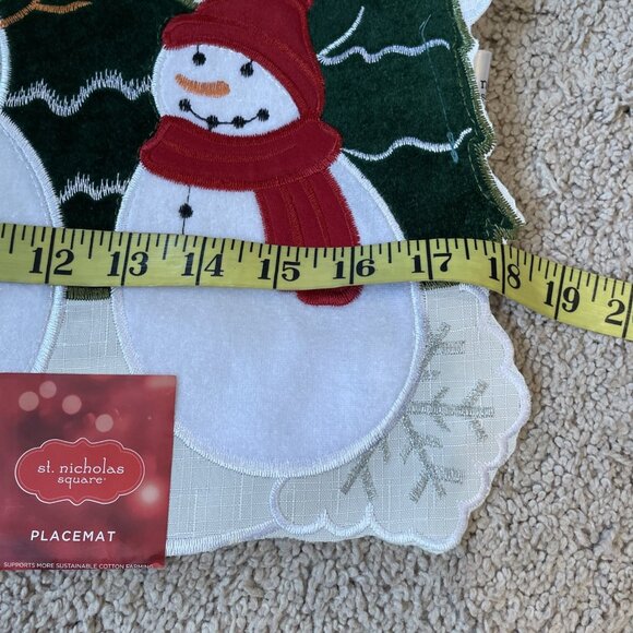 St. Nicholas Square Snowman Cutout Placemats Set of 6 Holiday Winter NWT - Picture 8 of 9